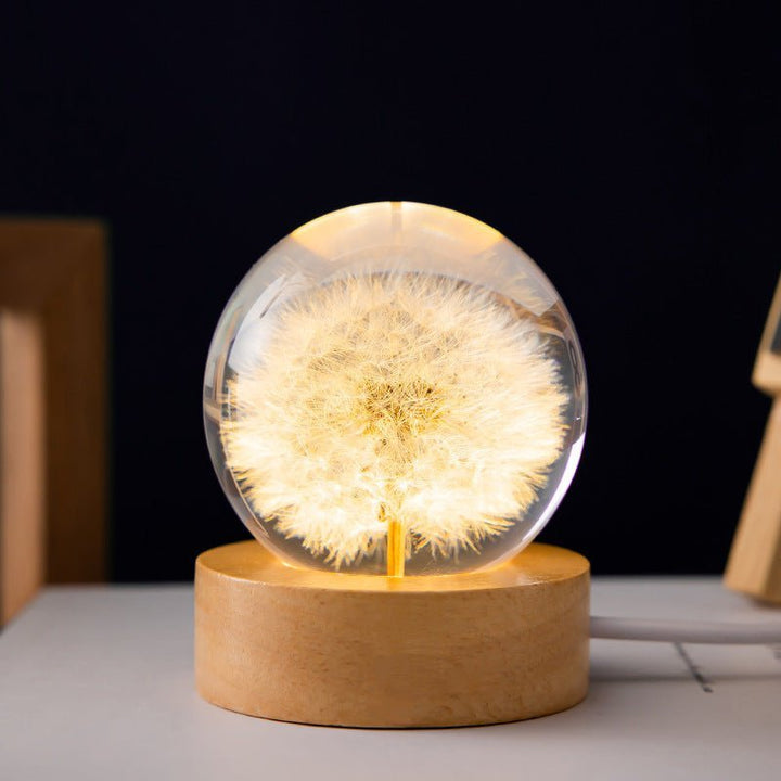 Kalsten | Crystal Ball Lamp with Eternal Flowers – Lumora