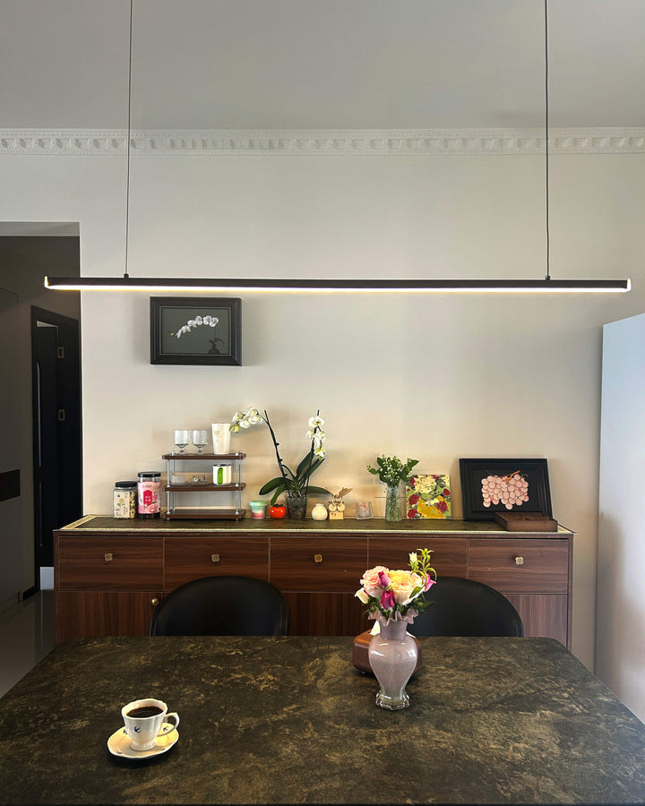 Linear Pendant Light Metal 39 in Adjustable Kitchen Island LED Warm White 3000K-6000K Modern Dining Room Hanging Lamp | Kalsten