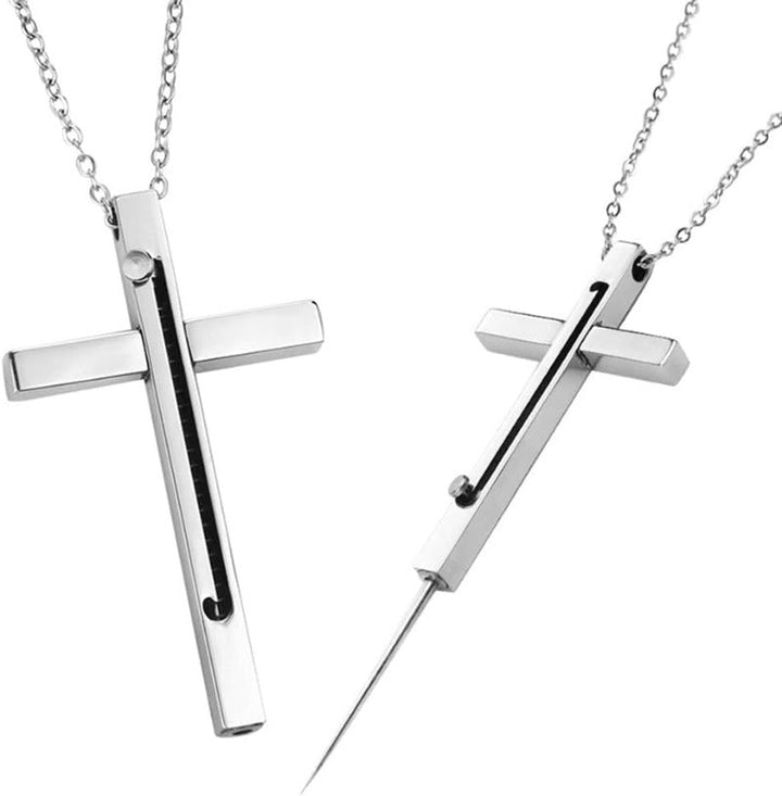 Kalsten | Retractable Toothpick Necklace with Stainless Steel Cross Pendant