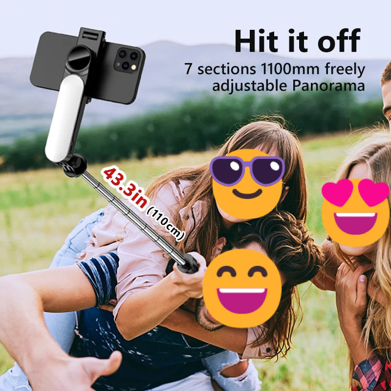 Ultra Foldable Built-In Lighting Selfie Stick Tripod | Kalsten