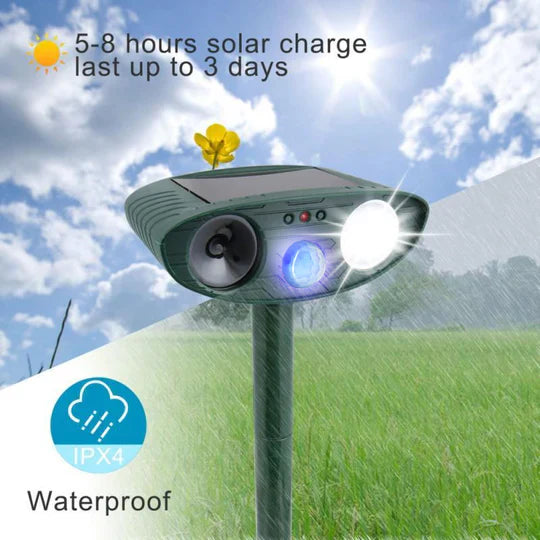 Kalsten | Ultrasonic Deer Repeller - Pack Of 4 Solar Powered - Get Rid of Deer in 48 Hours