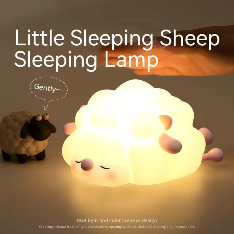 Cute Silicone Night Lights Sheep Cartoon Bedroom Lamp For Children's Room Decor Rechargeable Timing Dimming Sleep Night Light | Kalsten
