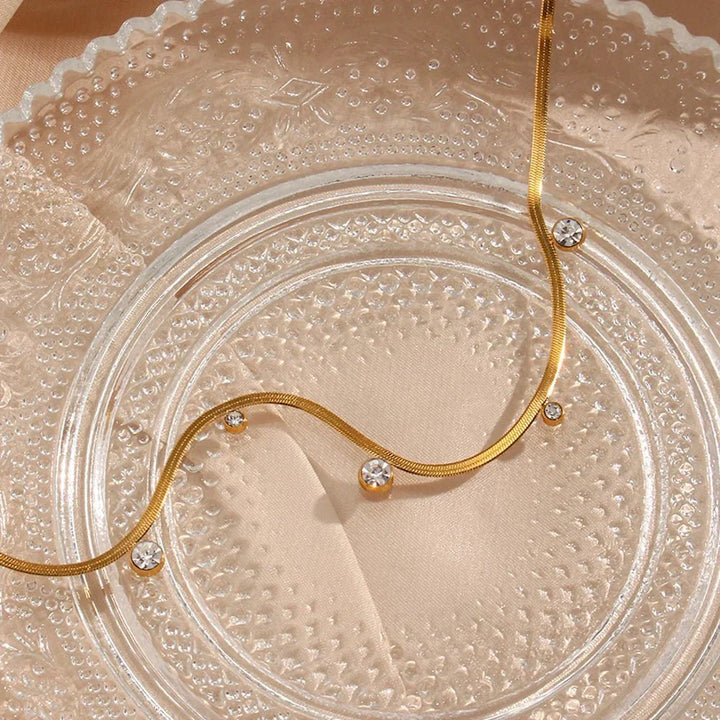 Kalsten | Dainty Diamond Herringbone Choker Necklace