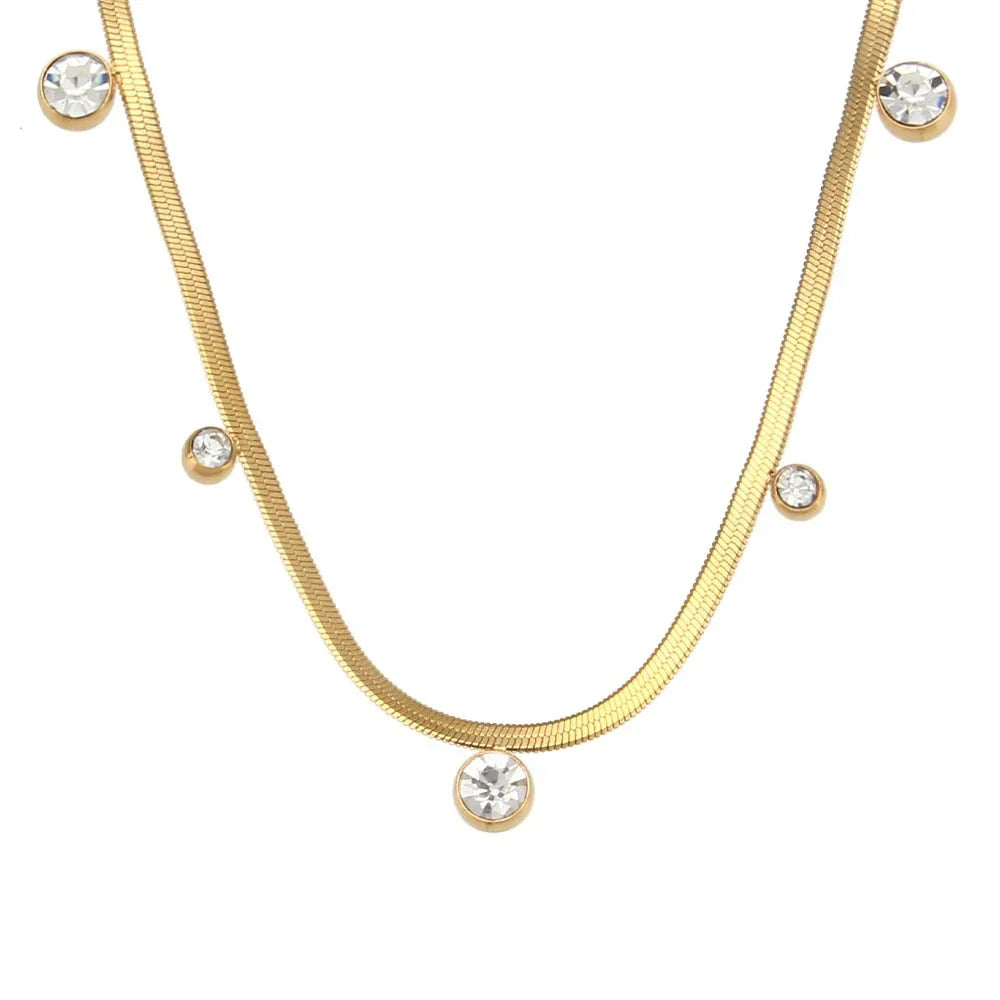 Kalsten | Dainty Diamond Herringbone Choker Necklace