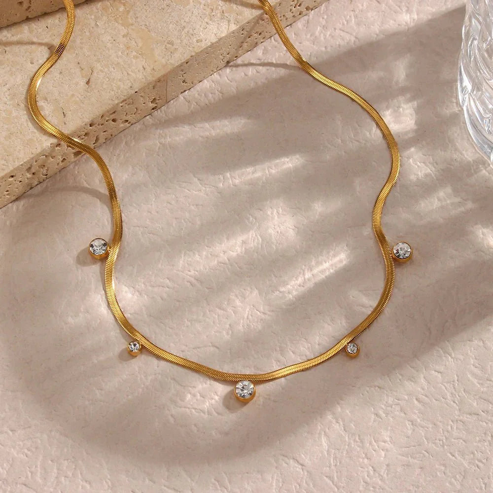 Kalsten | Dainty Diamond Herringbone Choker Necklace