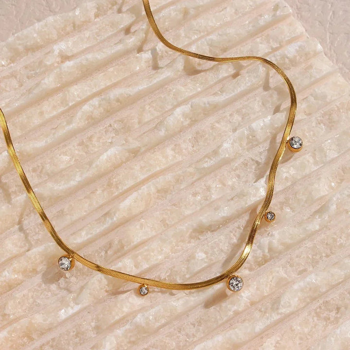 Kalsten | Dainty Diamond Herringbone Choker Necklace