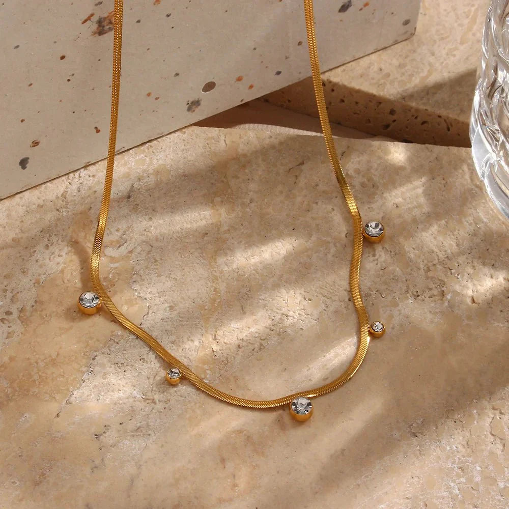 Kalsten | Dainty Diamond Herringbone Choker Necklace