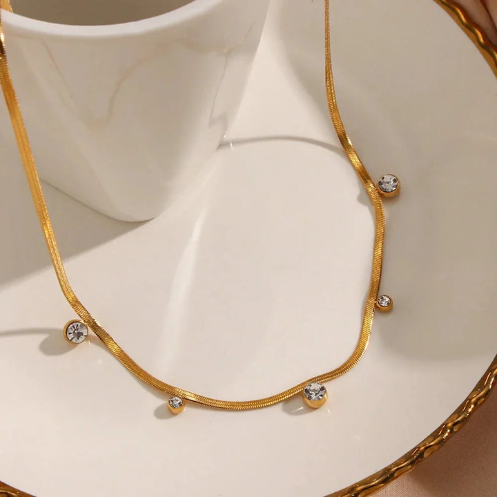 Kalsten | Dainty Diamond Herringbone Choker Necklace