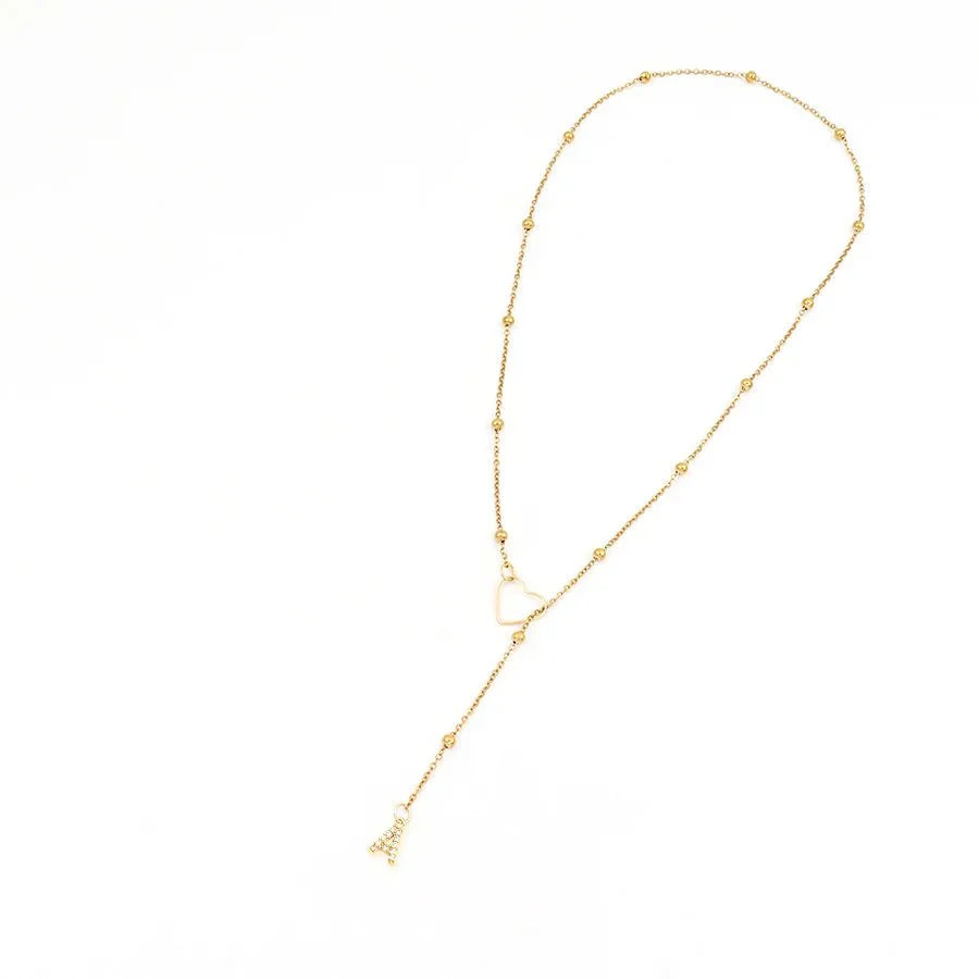 Kalsten | Dainty Diamond Letter Initial Lariat Necklace