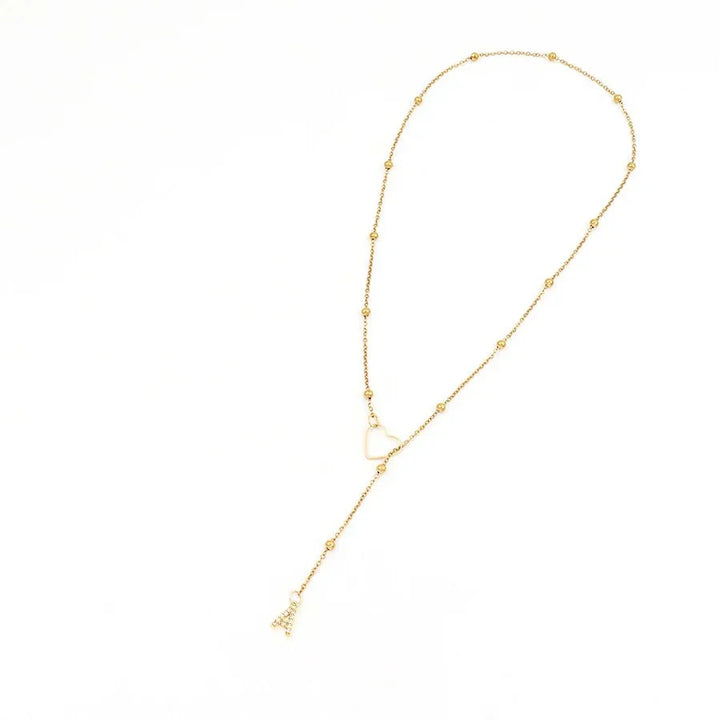 Kalsten | Dainty Diamond Letter Initial Lariat Necklace