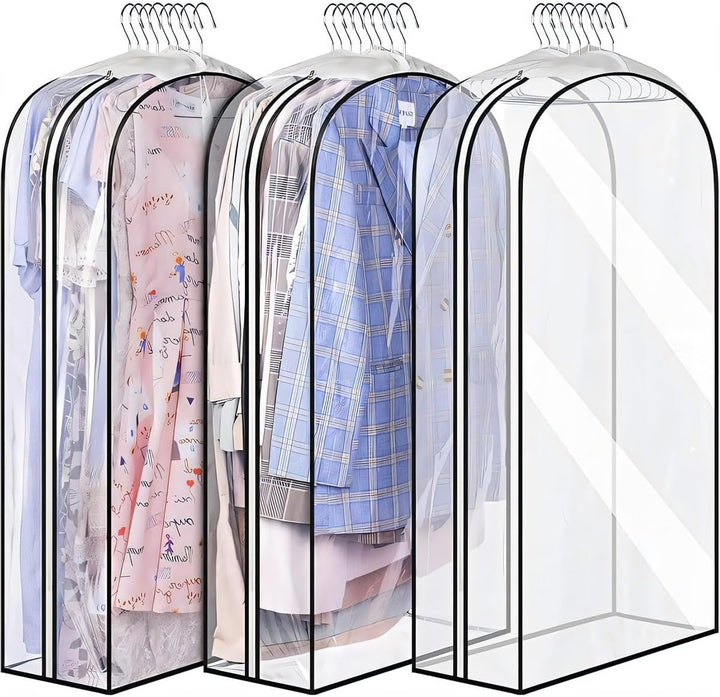 Transparent Garment Covers with Inserts – 6-Pack Side Zipper Storage Covers | Kalsten