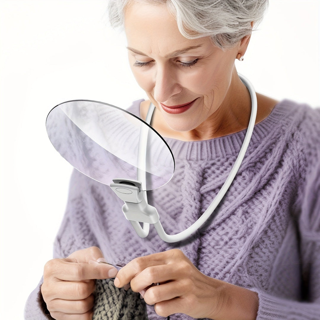 Noxord | 5X Magnifying Glass Pro – Hands-free adjustable neck loupe for seniors and people with visual impairments – Perfect for reading, sewing, crafting, and inspection