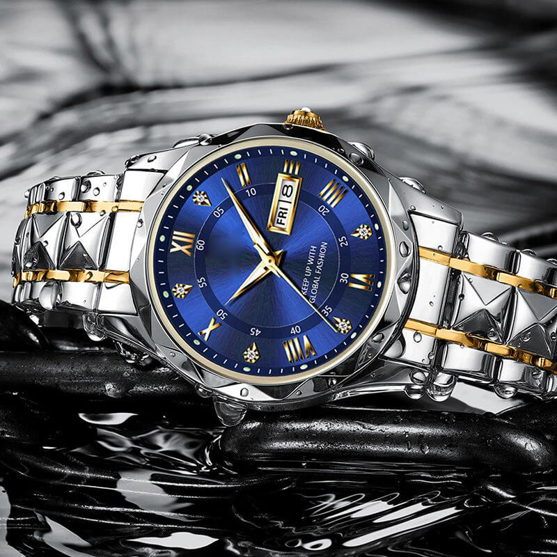 Kalsten | Waterproof Luminous Stainless Steel Two-tone Quartz Men's Watch