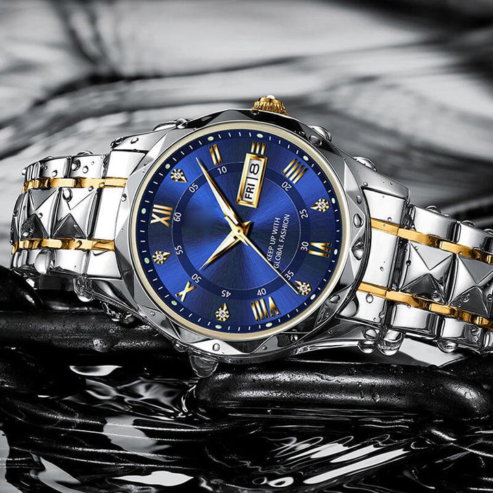 Kalsten | Waterproof Luminous Stainless Steel Two-tone Quartz Men's Watch