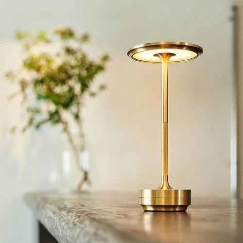 Wireless Gold Metal LED Table Lamp Noxord
