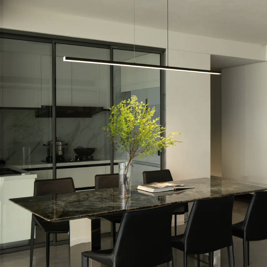 Linear Pendant Light Metal 39 in Adjustable Kitchen Island LED Warm White 3000K-6000K Modern Dining Room Hanging Lamp | Kalsten