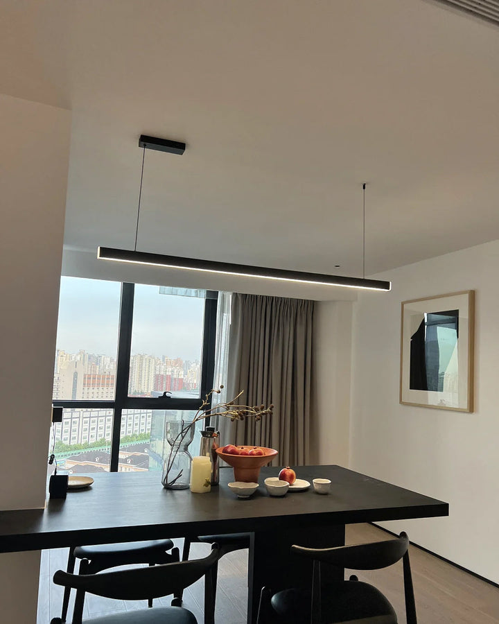 Linear Pendant Light Metal 39 in Adjustable Kitchen Island LED Warm White 3000K-6000K Modern Dining Room Hanging Lamp | Kalsten