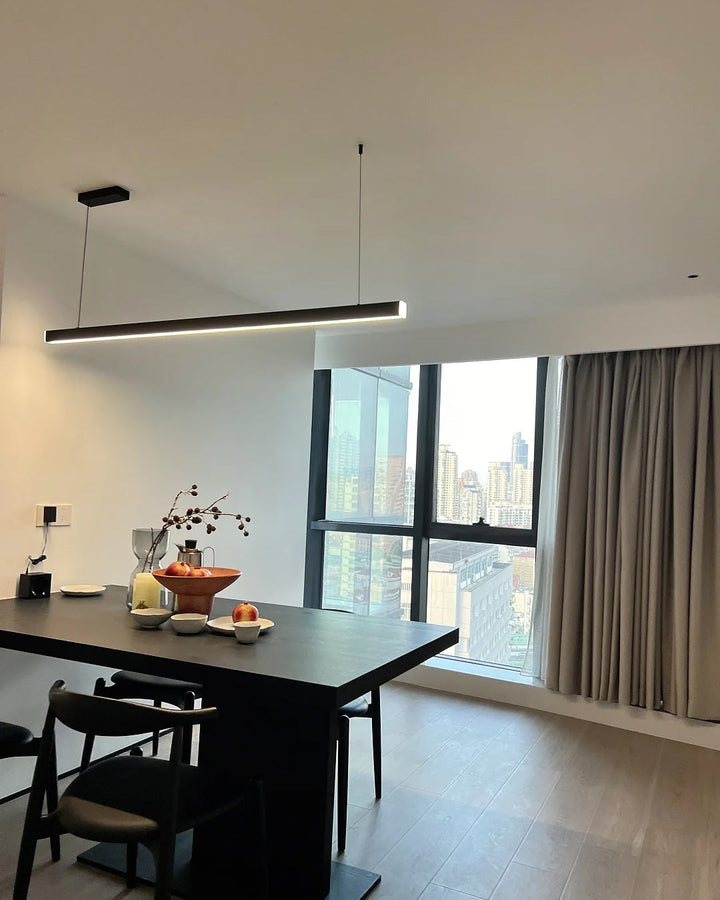 Linear Pendant Light Metal 39 in Adjustable Kitchen Island LED Warm White 3000K-6000K Modern Dining Room Hanging Lamp | Kalsten