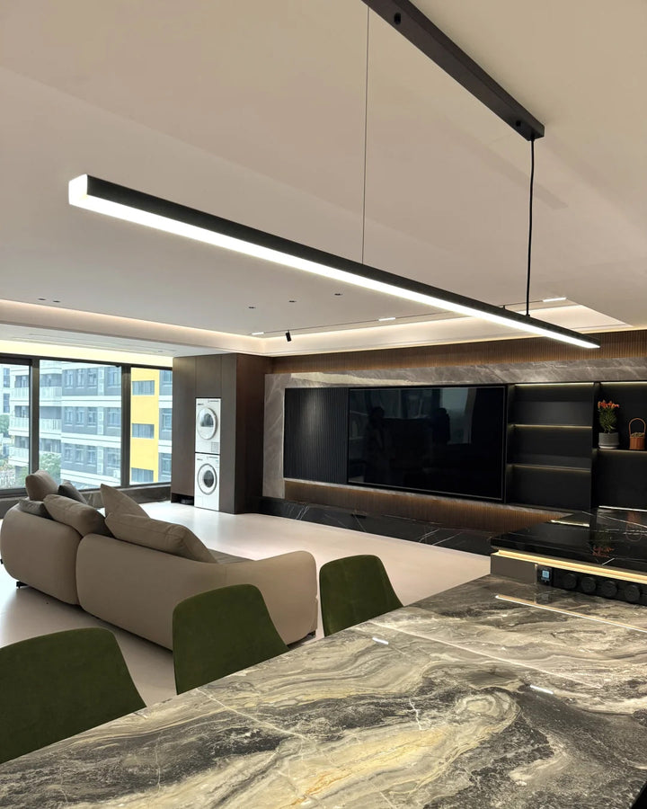 Linear Pendant Light Metal 39 in Adjustable Kitchen Island LED Warm White 3000K-6000K Modern Dining Room Hanging Lamp | Kalsten