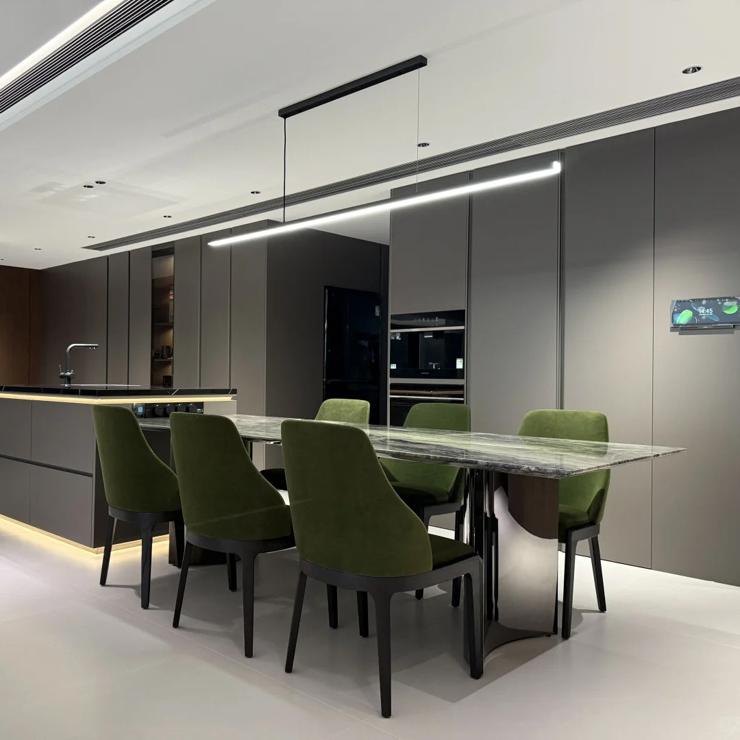 Linear Pendant Light Metal 39 in Adjustable Kitchen Island LED Warm White 3000K-6000K Modern Dining Room Hanging Lamp | Kalsten