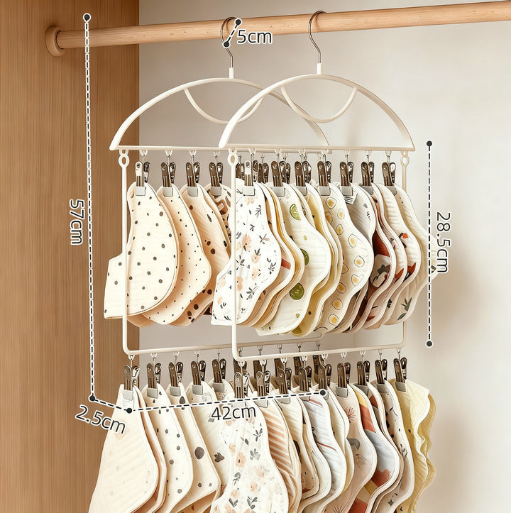 Clothes drying rack with multiple clips for baby clothes