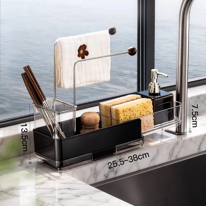 Stainless steel kitchen countertop, extendable, for sink