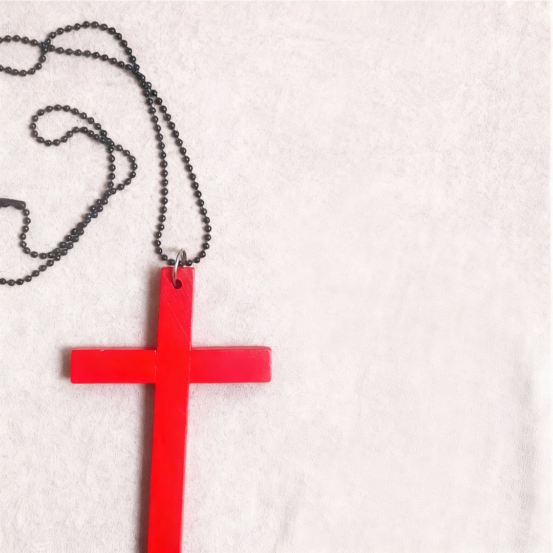 Alloy chain with large cross pendant