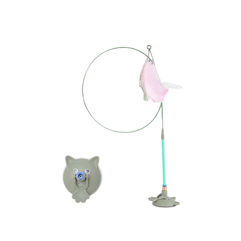 Cat toy with feathers and bell