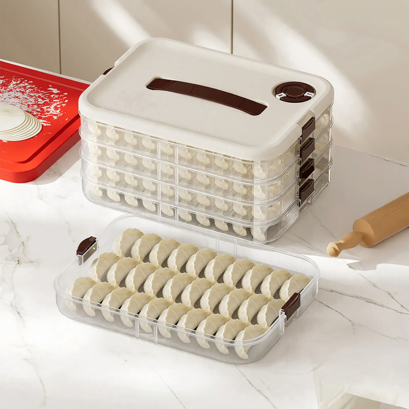 Plastic storage box for dumplings