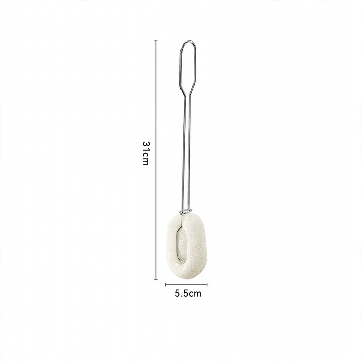 Long handle brush made of stainless steel with sponge