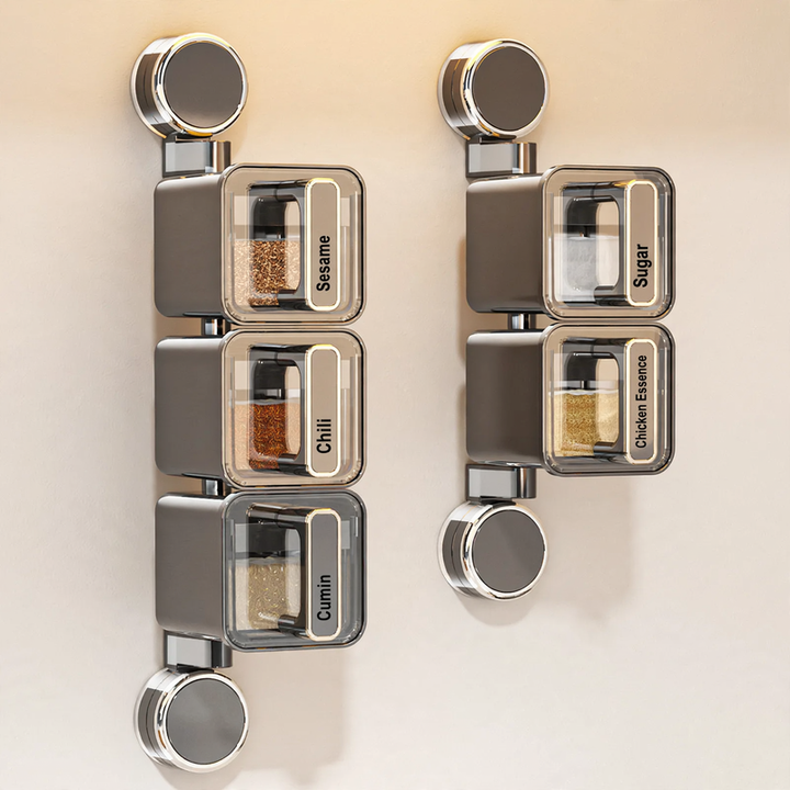 Rotatable spice box with suction cup