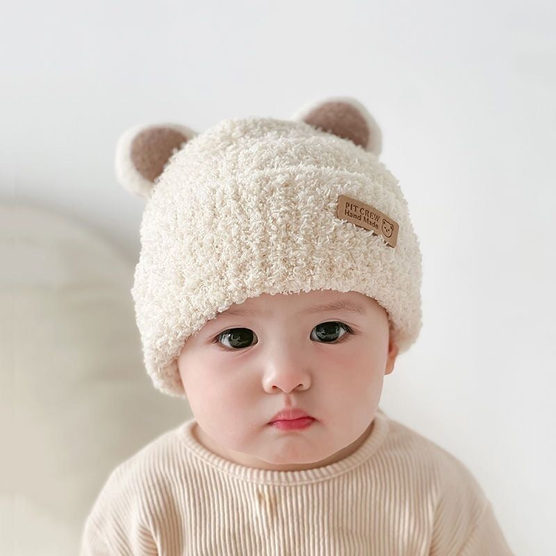Children's hat with earflaps, knitted, warm
