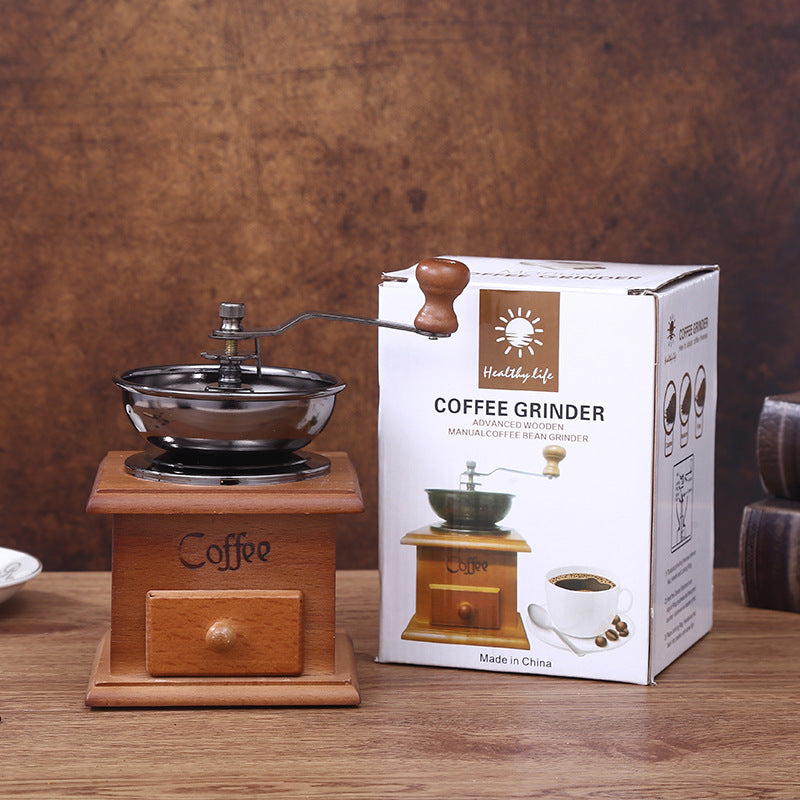 Hand crank coffee mill in retro style