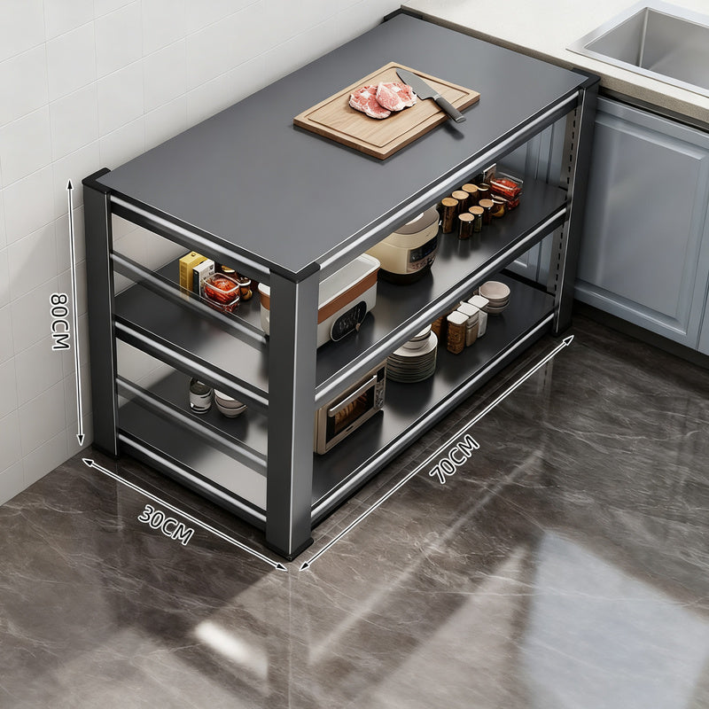 Kitchen Worktable made of Carbon Steel, 3 Levels