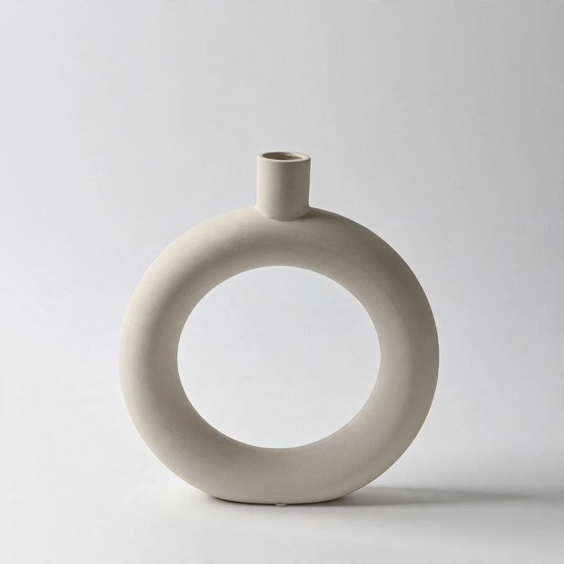 Ceramic Flower Vase, White, Nordic Style