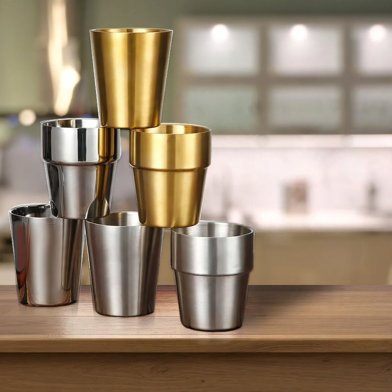 Double-walled stainless steel mug, 175–260 ml