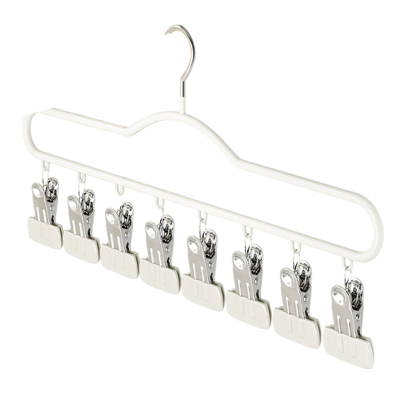 Sock and laundry rack with 8 clips made of iron