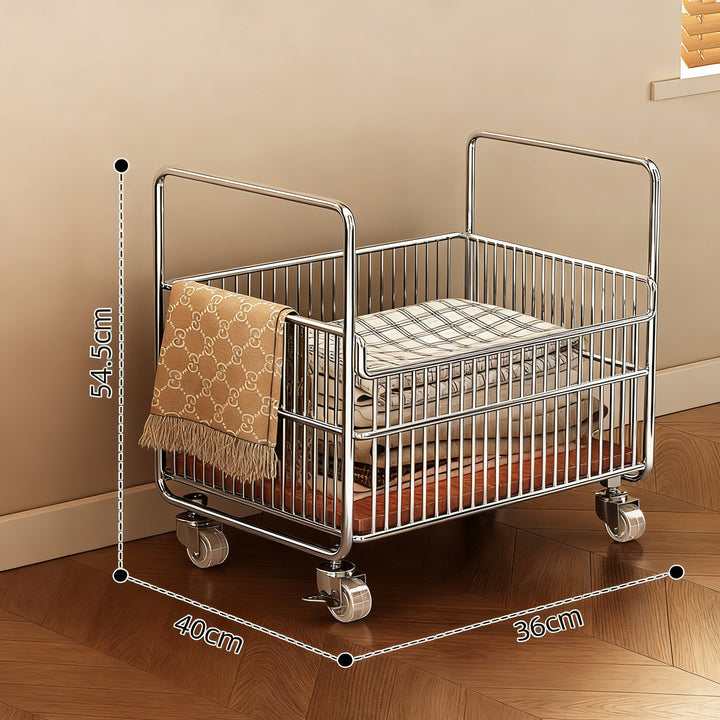 Laundry collector with wheels in vintage style
