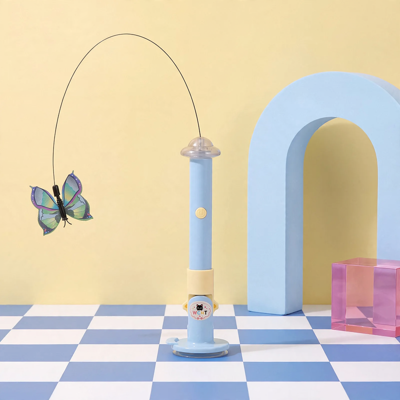 Interactive cat toy with suction cup, rechargeable