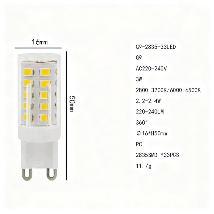 G9 Halogen lamp 25W, 40W or 60W