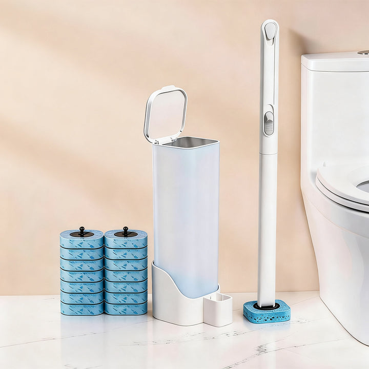 Toilet brush with interchangeable heads