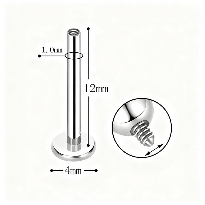 Titan Piercing bar with internal thread