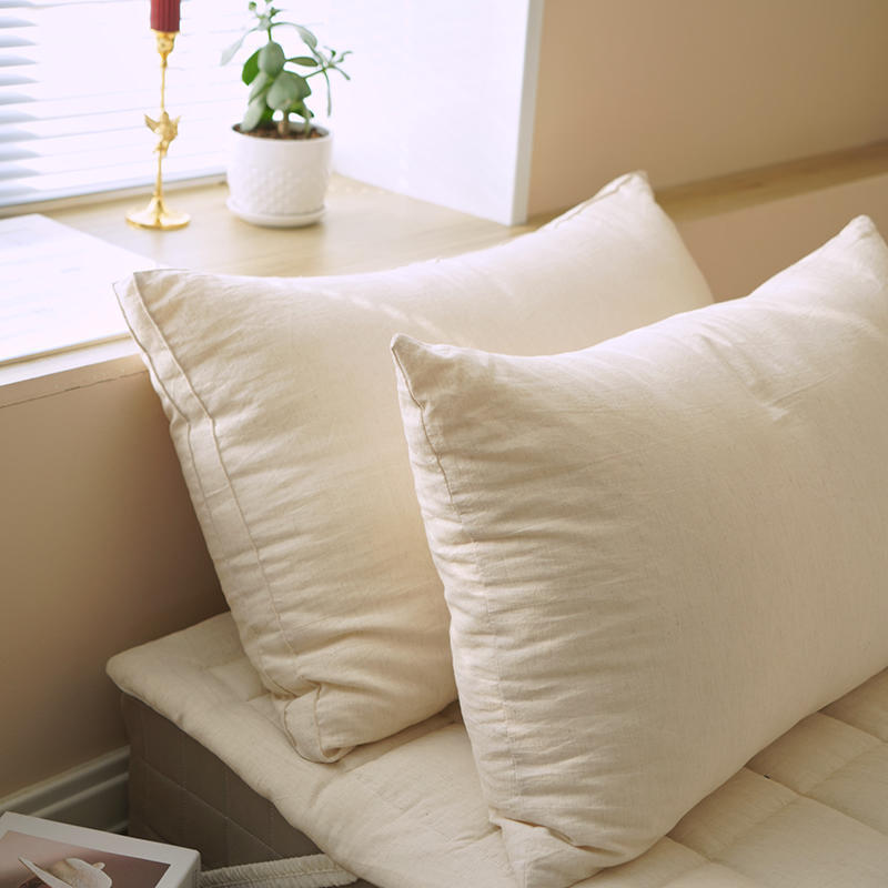 Cotton neck support pillow, rectangular, medium height