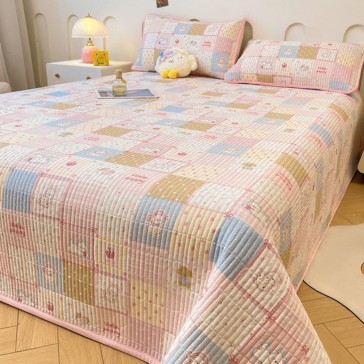 Cotton bedspread with baby fleece, 3-piece