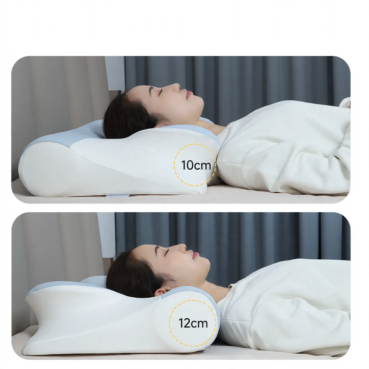 Ergonomic neck support pillow made of memory foam