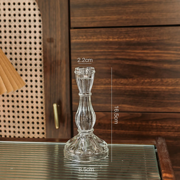Hexagonal glass candle holders, Nordic style