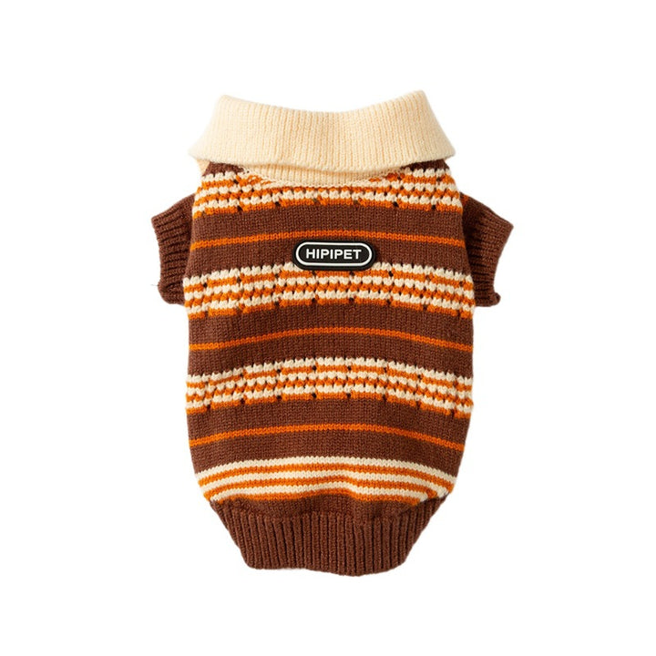 Striped cardigan for small dogs, autumn and winter