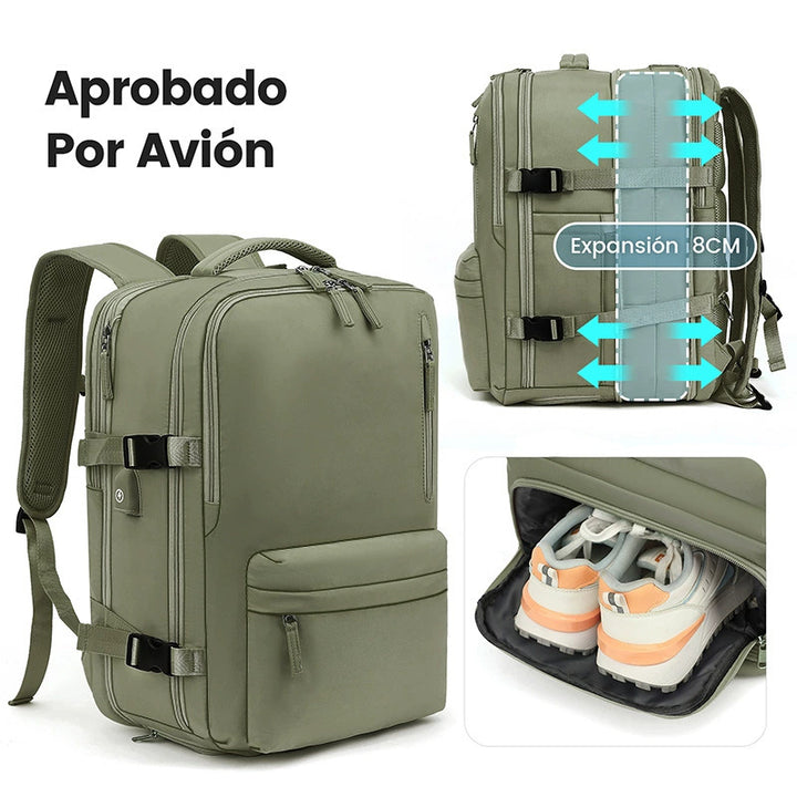 Expandable travel backpack, 36–55 L, for laptops