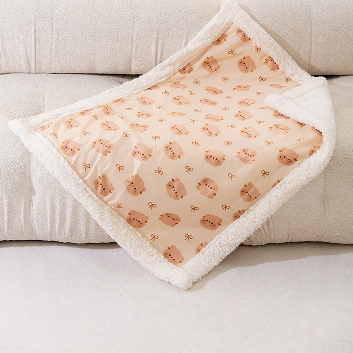 Pet wool blanket, check pattern, double-sided, sizes XS–2XL