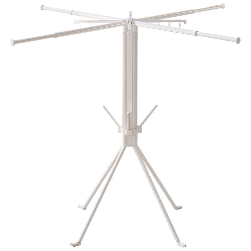 Folding laundry rack with 4 extendable rods